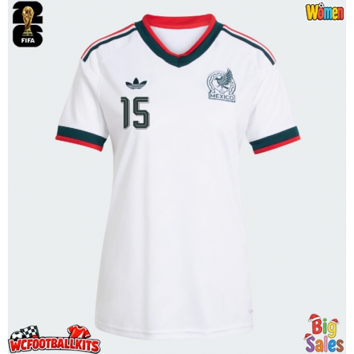 Mexico Israel Reyes #15 Replica Away Stadium Shirt for Women World Cup 2026 Short Sleeve